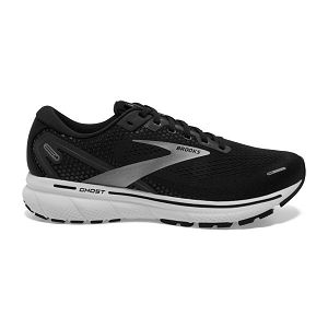 Brooks Ghost 14 Road Running Shoes - Womens, Black/White/Silver | IE-VCR074625